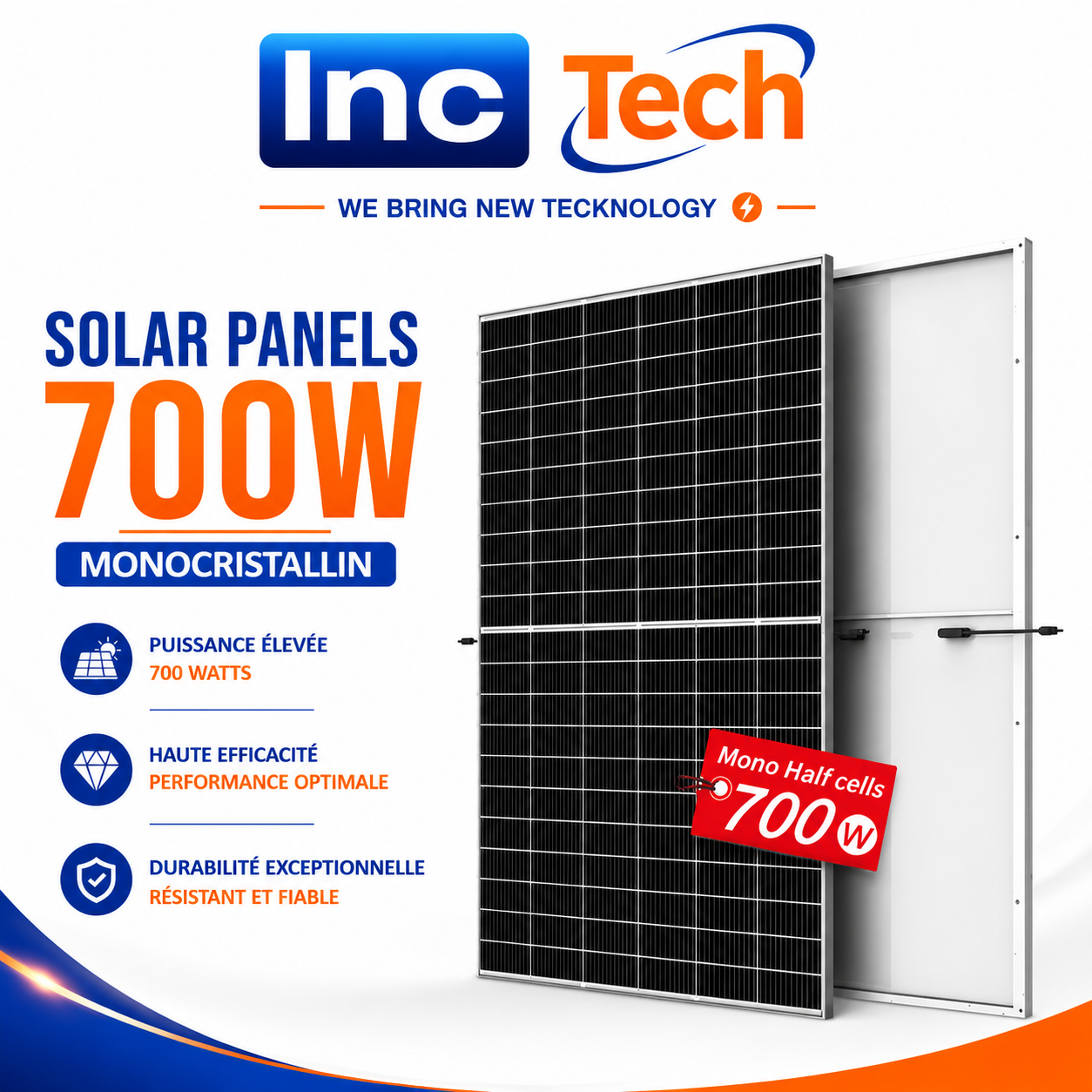 Panneau Solaire Monocristallin 700W